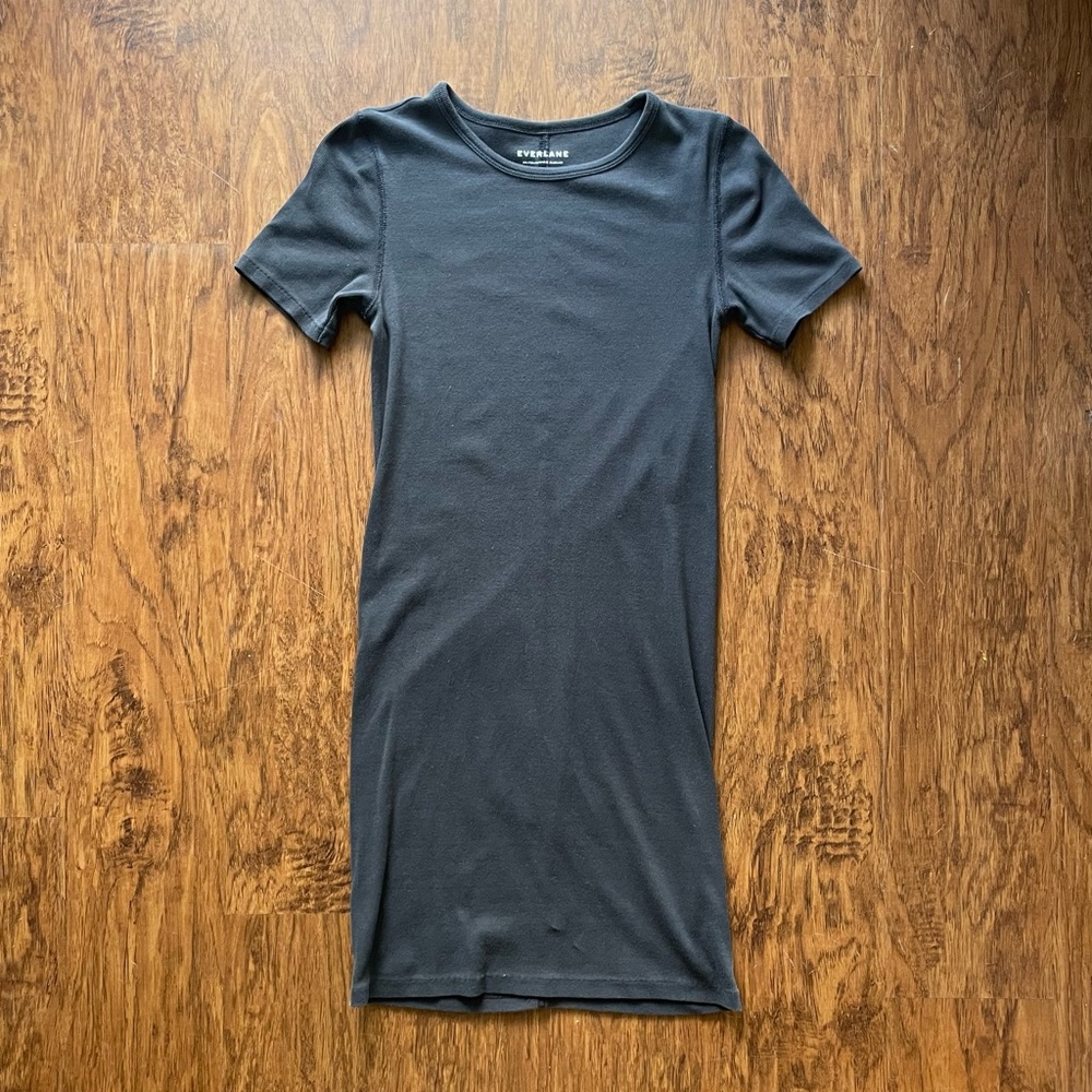 Everlane Black Short Sleeve Mini Dress